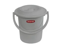 Curver Toiletemmer -Outdoor Kampeerartikelen Winkel 3838257 24189 curver toiletemmer met deksel 10 liter o 31 cm lichtgrijs 20